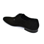 Corrente C147 2414 Nubak Perforated Lace Up Shoes Black