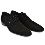 Corrente C147 2414 Nubak Perforated Lace Up Shoes Black