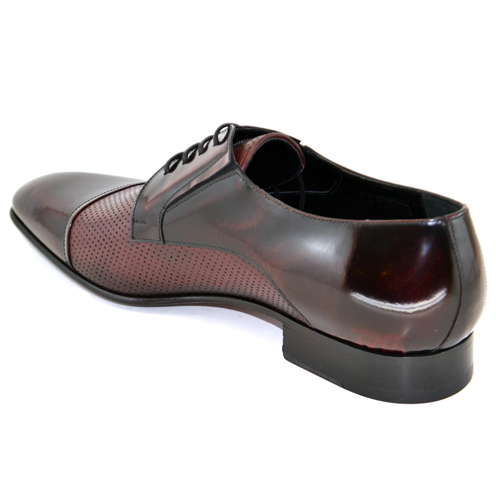Corrente C151-4745HS Perforated Cap Toe Lace Up Shoes Burgundy