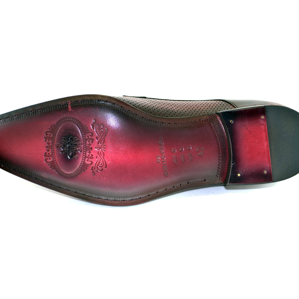 Corrente C151-4745HS Perforated Cap Toe Lace Up Shoes Burgundy