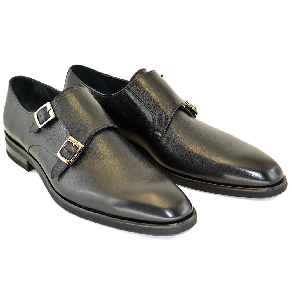 Corrente C158-5235HS Double Monk Strap Shoes Black