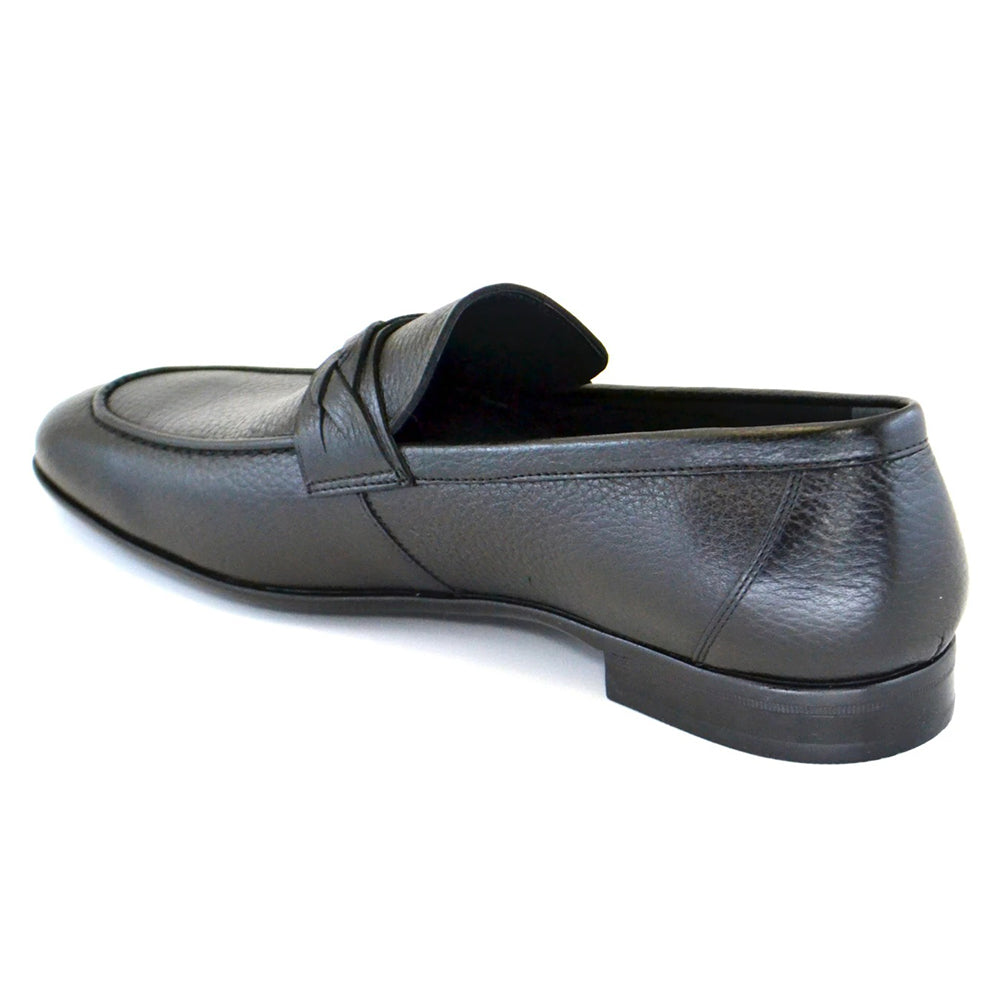 Corrente C161-5532 Full Deer Skin Laofers Black