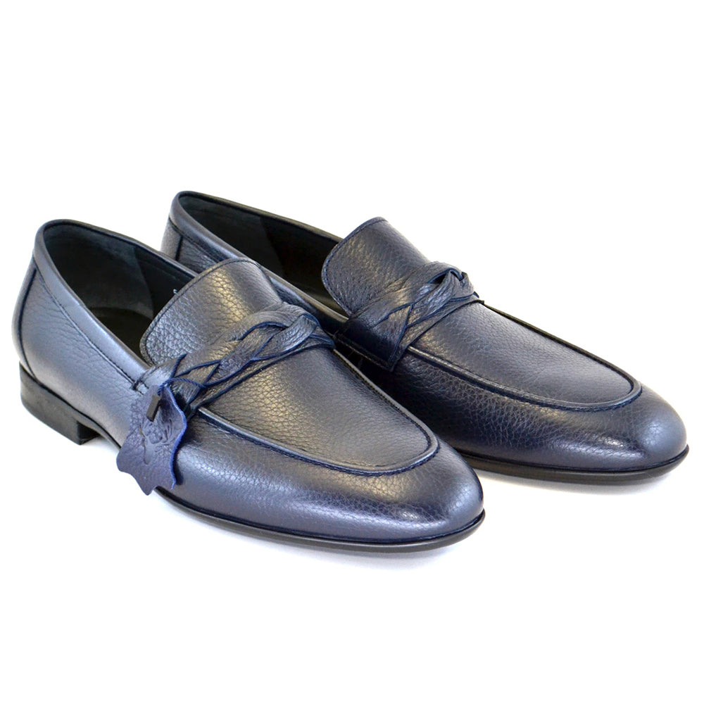 Corrente Deer Skin Loafers Navy