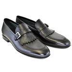 Corrente C164-4728 Kilttie Buckle Loafers Black