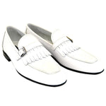 Corrente C168-4728 Kilttie Buckle Loafers White