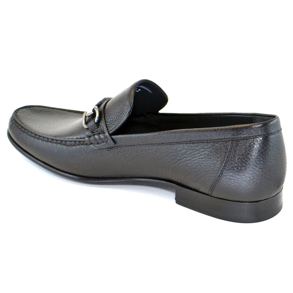 Corrente C169-3898HS Deer Skin Handsewn Loafers Black