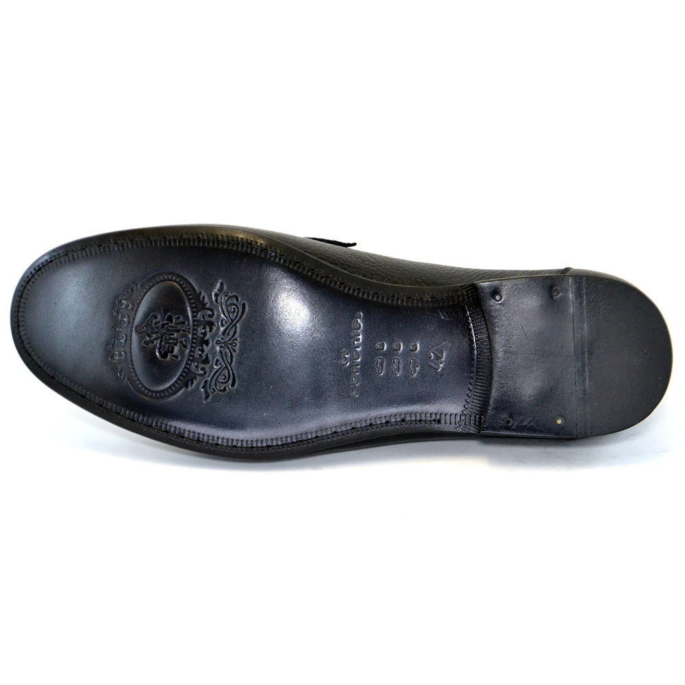 Corrente C169-3898HS Deer Skin Handsewn Loafers Black