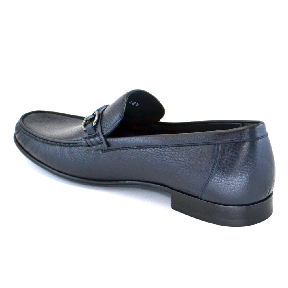Corrente C171-3898HS Deer Skin Handsewn Loafers Navy