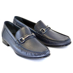 Corrente C171-3898HS Deer Skin Handsewn Loafers Navy