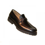 Corrente C178-4494 Buckle Lug Sole Loafers Black