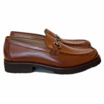 Corrente C179-4494 Buckle Lug Sole Loafers Cognac