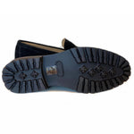 Corrente C180-4494 Suede Buckle Lug Sole Loafers Black