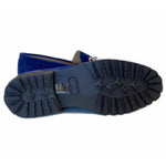 Corrente C182-4494 Suede Buckle Lug Sole Loafers Navy