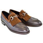 Corrente C183-5454HS Kiltie Buckle Loafers Brown