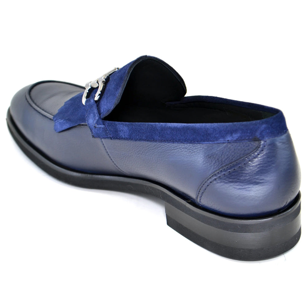 Corrente C184-5454HS Kiltie Buckle Loafers Navy