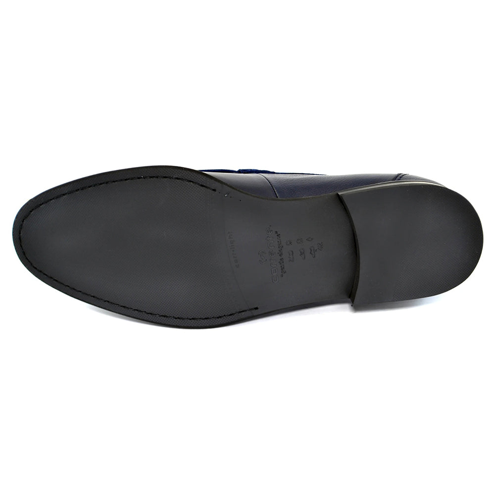 Corrente C184-5454HS Kiltie Buckle Loafers Navy