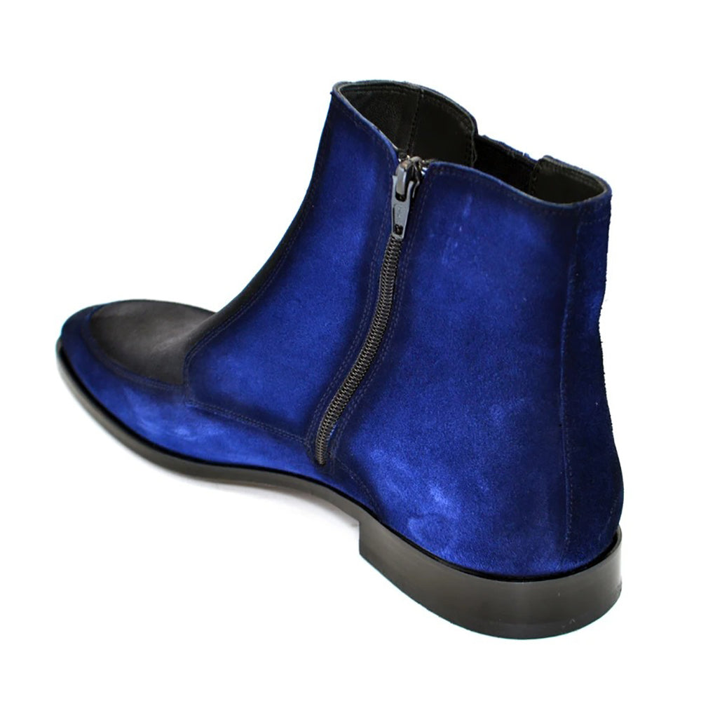 Corrente C200-2077 Two Tone Suede Boots Blue Grey