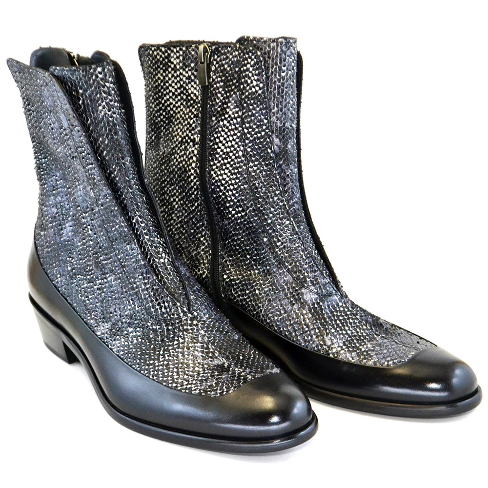 Corrente C201-3273 Side Zipper Python Boots Multi Grey
