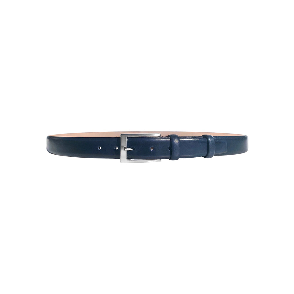 Corrente Plain Leather Belt Navy Size 42