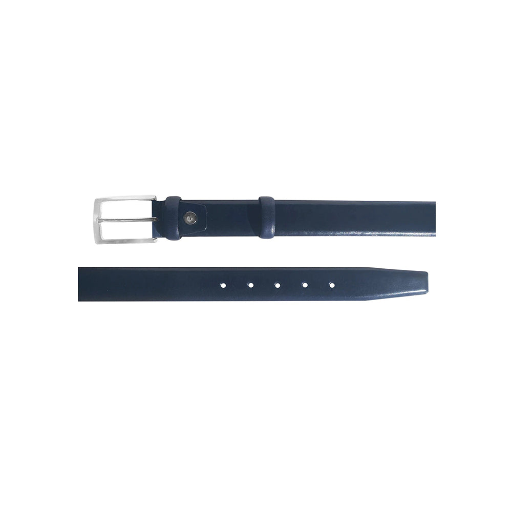 Corrente Plain Leather Belt Navy Size 42