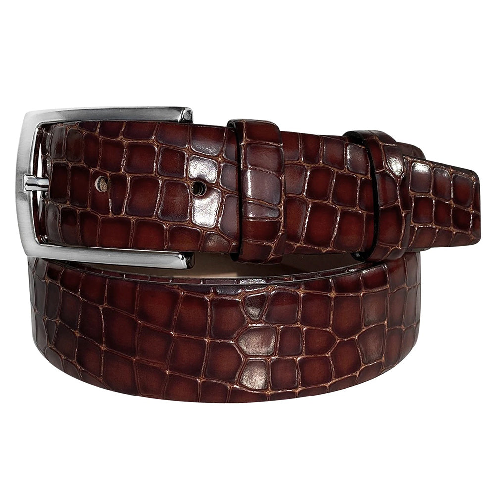 Corrente CBelt-3470 Croco Italian Leather Belt Brown