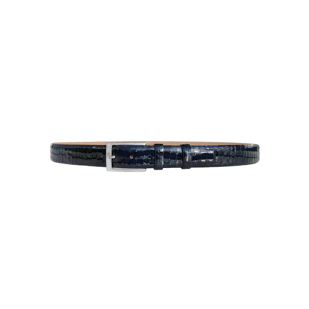 Corrente CBelt-3470 Croco Italian Leather Belt Navy