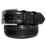 Corrente CBelt-4002 Contrast Leather Belt Grey Black