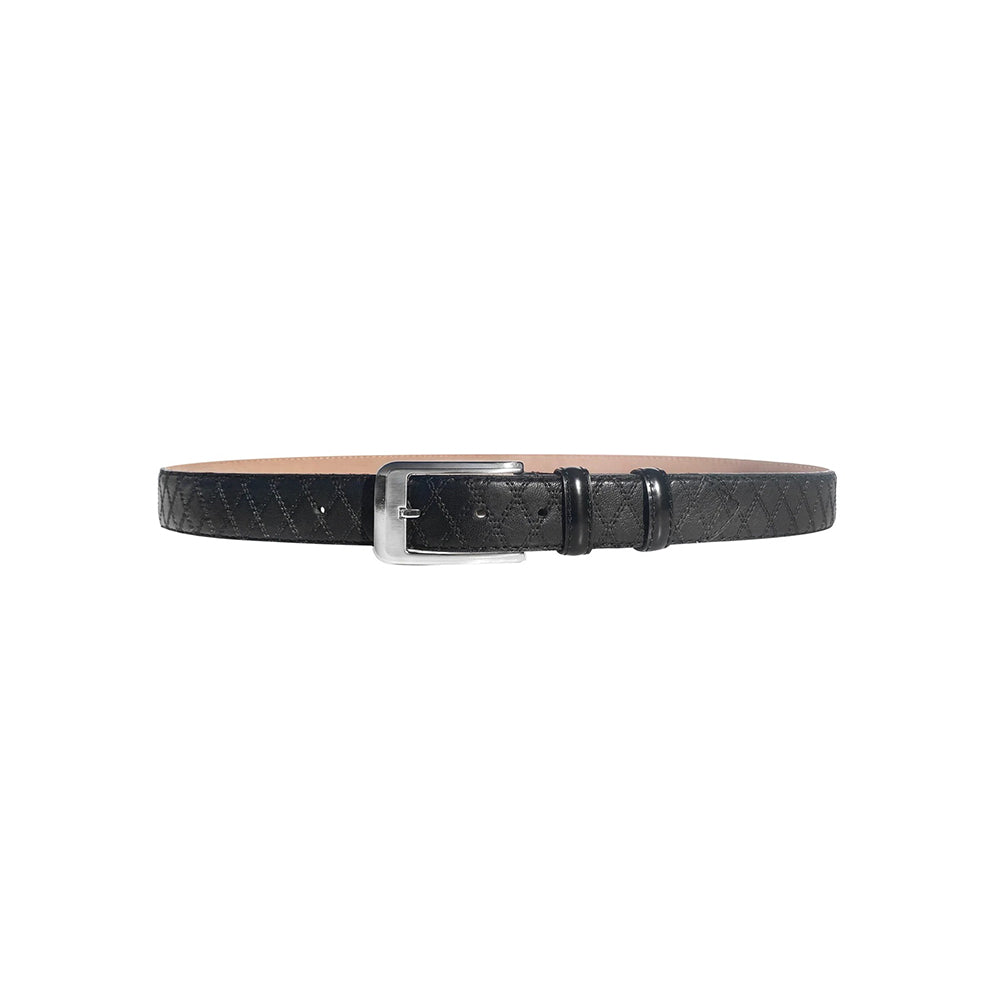 Corrente CBelt-4005 Quilted Leather Belt Black