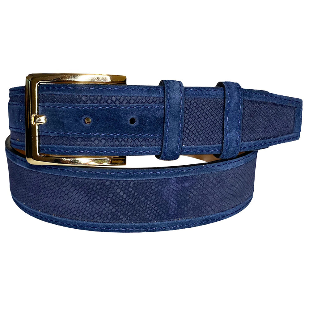 Corrente CBelt-5776 Design Suede Belt Navy