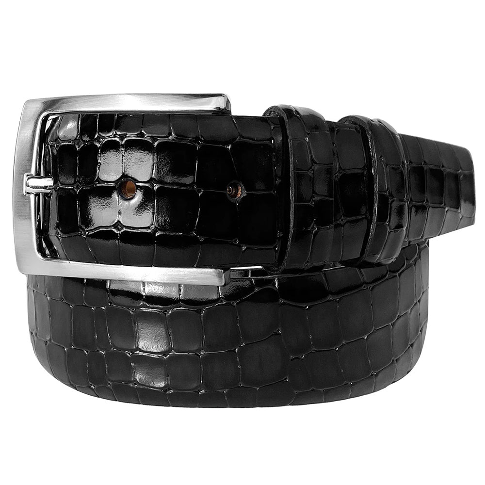 Corrente CBelt-5796 Croco Leather Belt Black