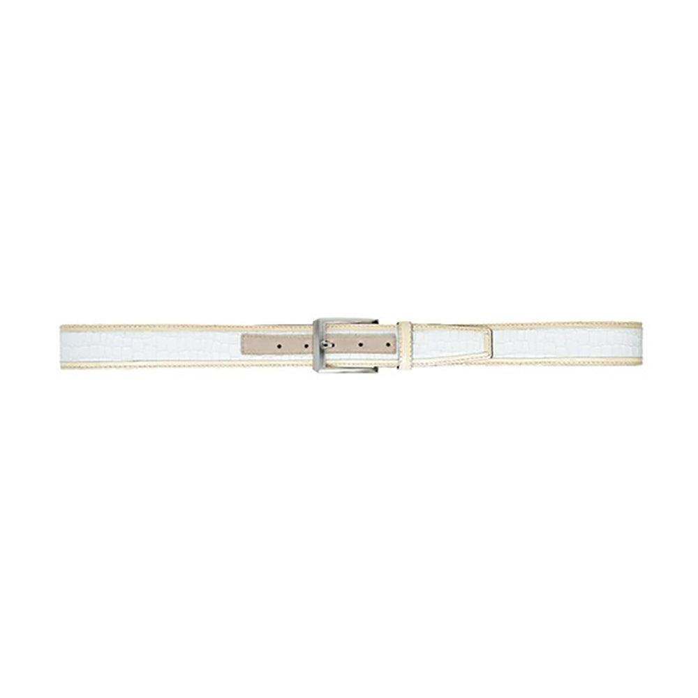 Corrente CBelt-5831 Design Leather Belt White