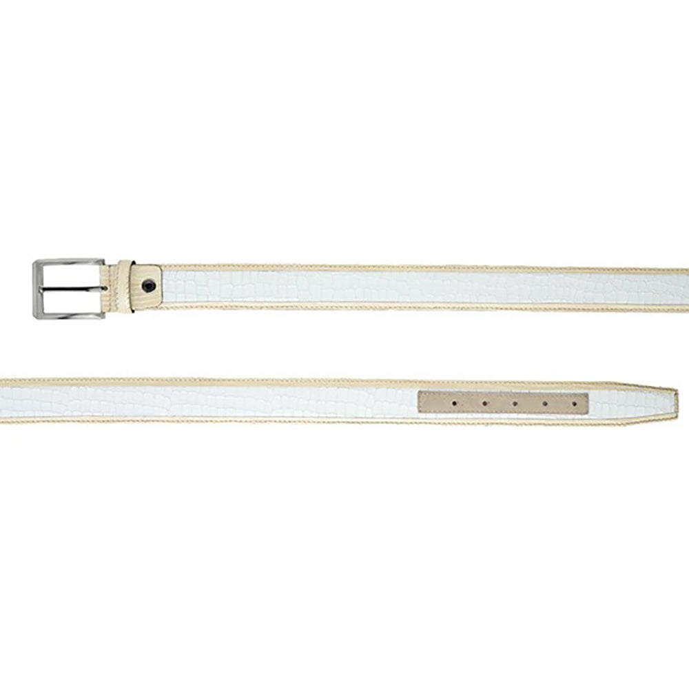 Corrente CBelt-5831 Design Leather Belt White