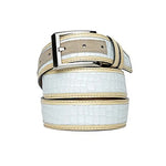 Corrente CBelt-5831 Design Leather Belt White