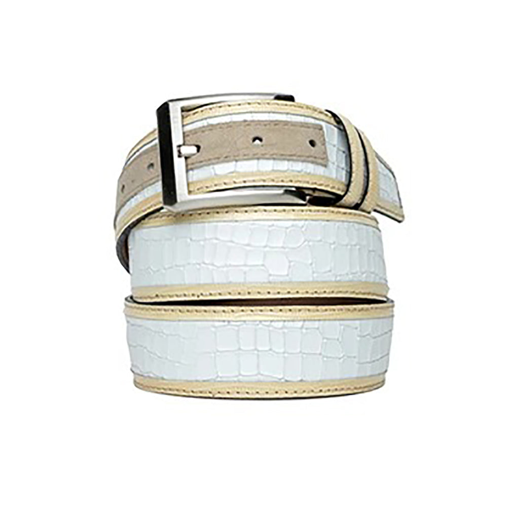 Corrente CBelt-5831 Design Leather Belt White
