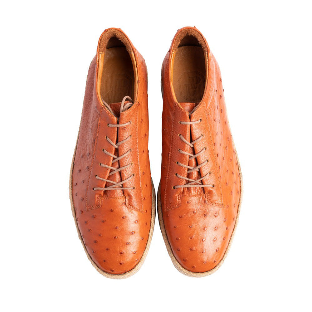 Corrente P000112 Monaco Genuine Ostrich Sneakers Tan
