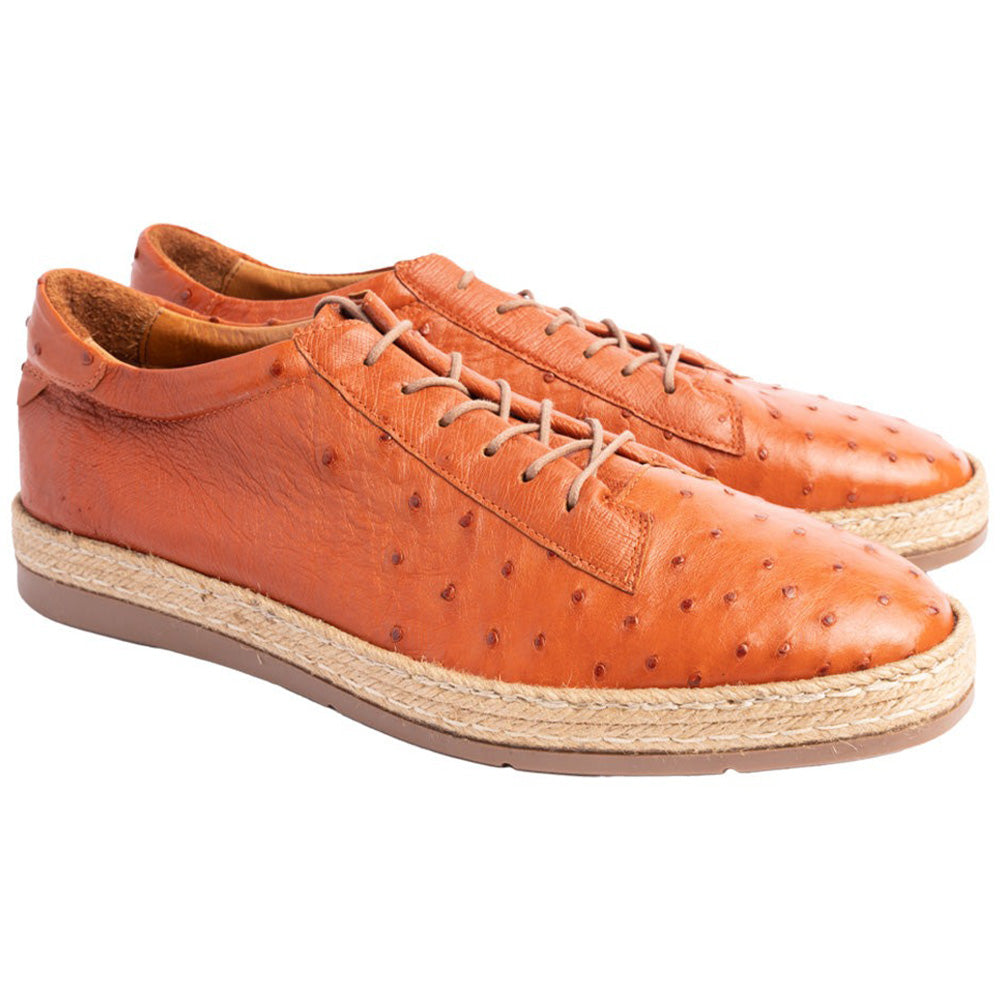 Corrente P000112 Monaco Genuine Ostrich Sneakers Tan
