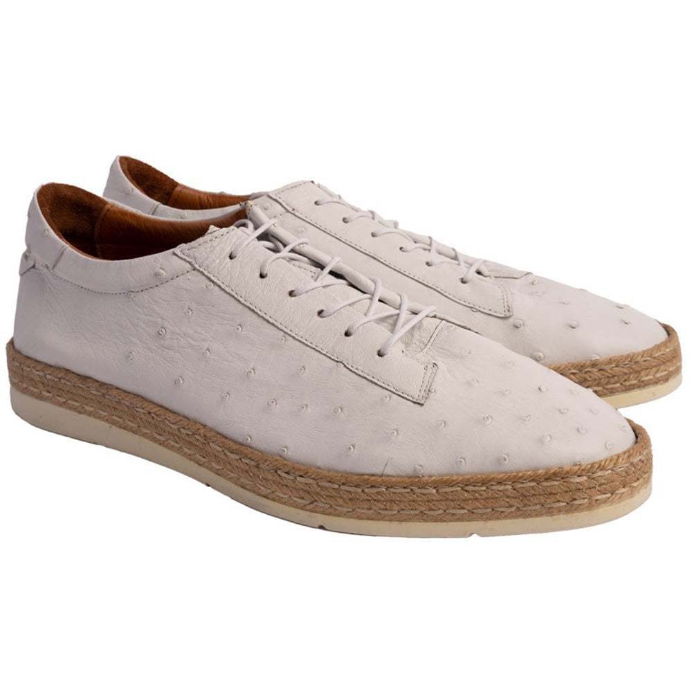 Corrente P000113 Monaco Genuine Ostrich Sneakers White