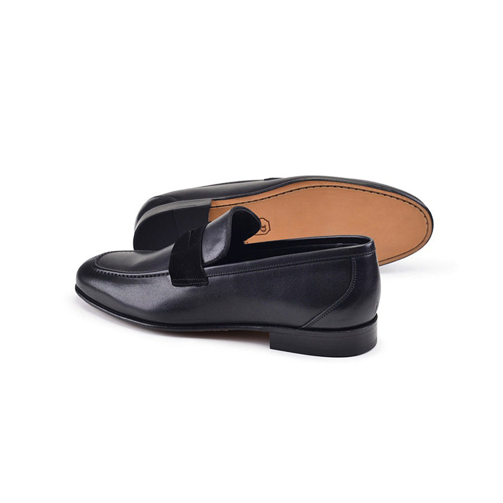 Corrente P000513-7504 Suede Vamp Loafers Black