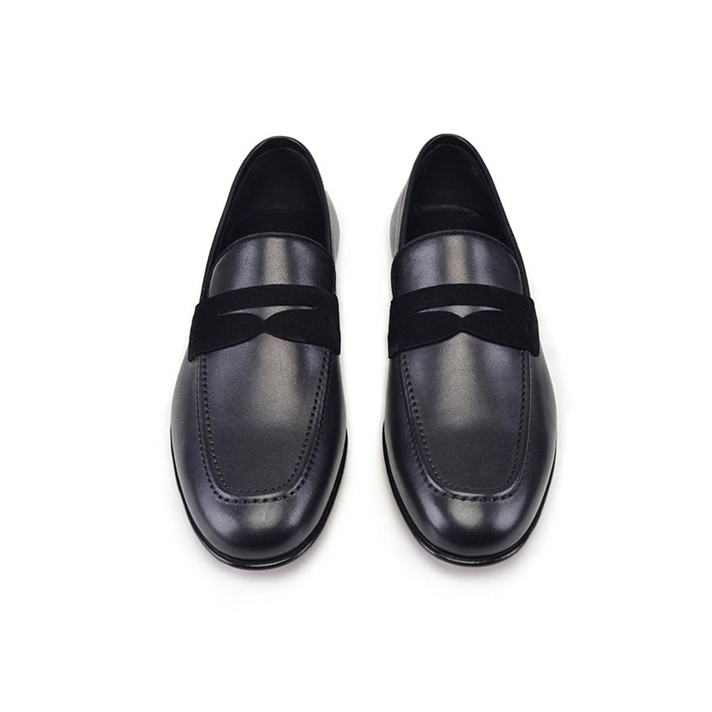 Corrente P000513-7504 Suede Vamp Loafers Black