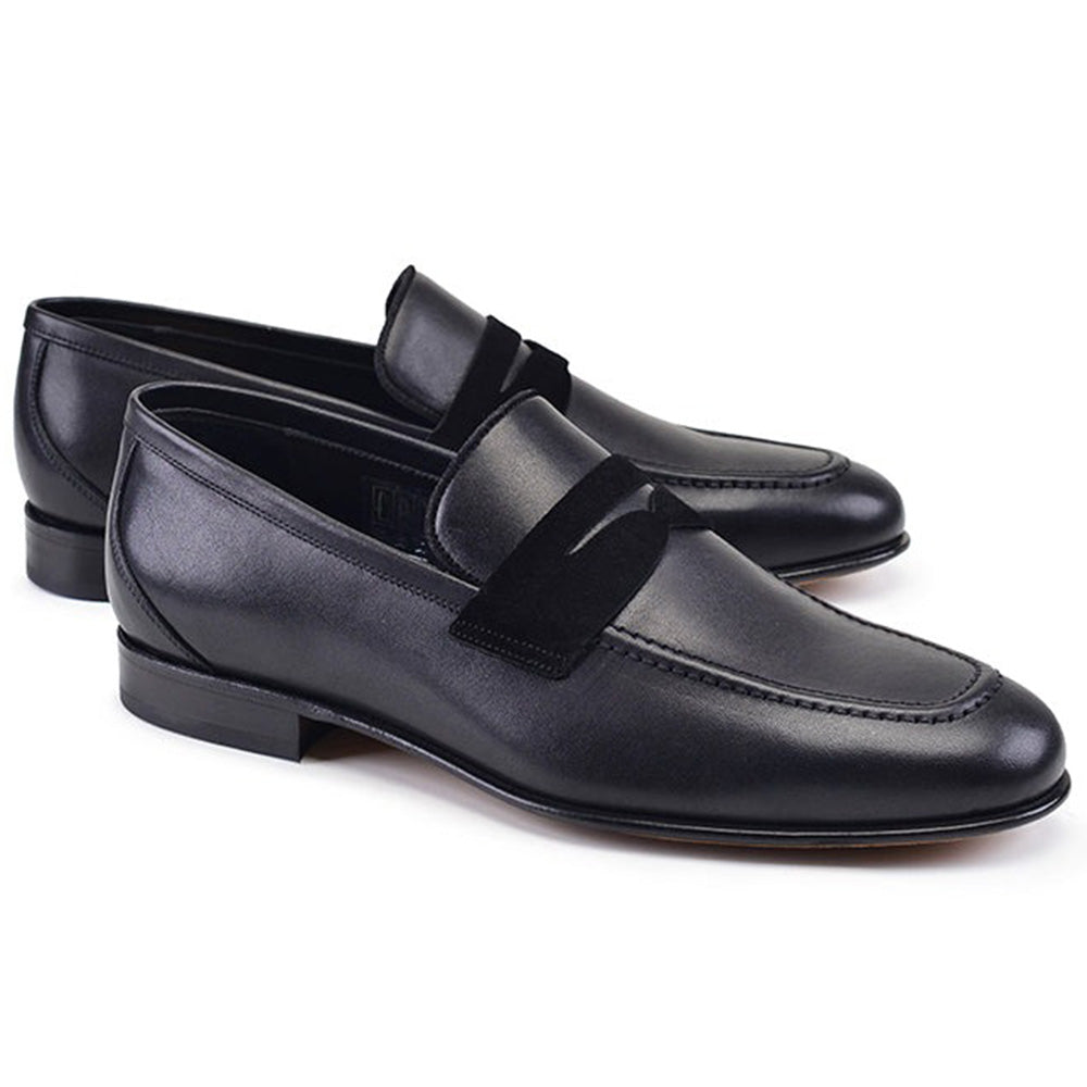 Corrente P000513-7504 Suede Vamp Loafers Black