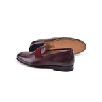 Corrente P000514-7504 Suede Vamp Loafers Burgundy