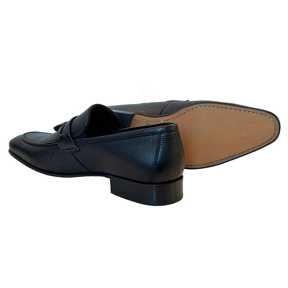 Corrente P000517-9411 Deerskin Tassel Loafers Black