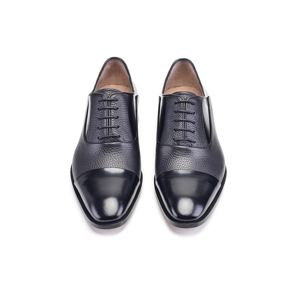 Corrente P00053-270 Deerskin Cap-Toe Shoes Black