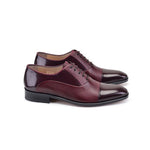 Corrente P00054-270 Deerskin Cap-Toe Shoes Burgundy
