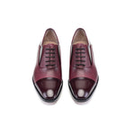 Corrente P00054-270 Deerskin Cap-Toe Shoes Burgundy