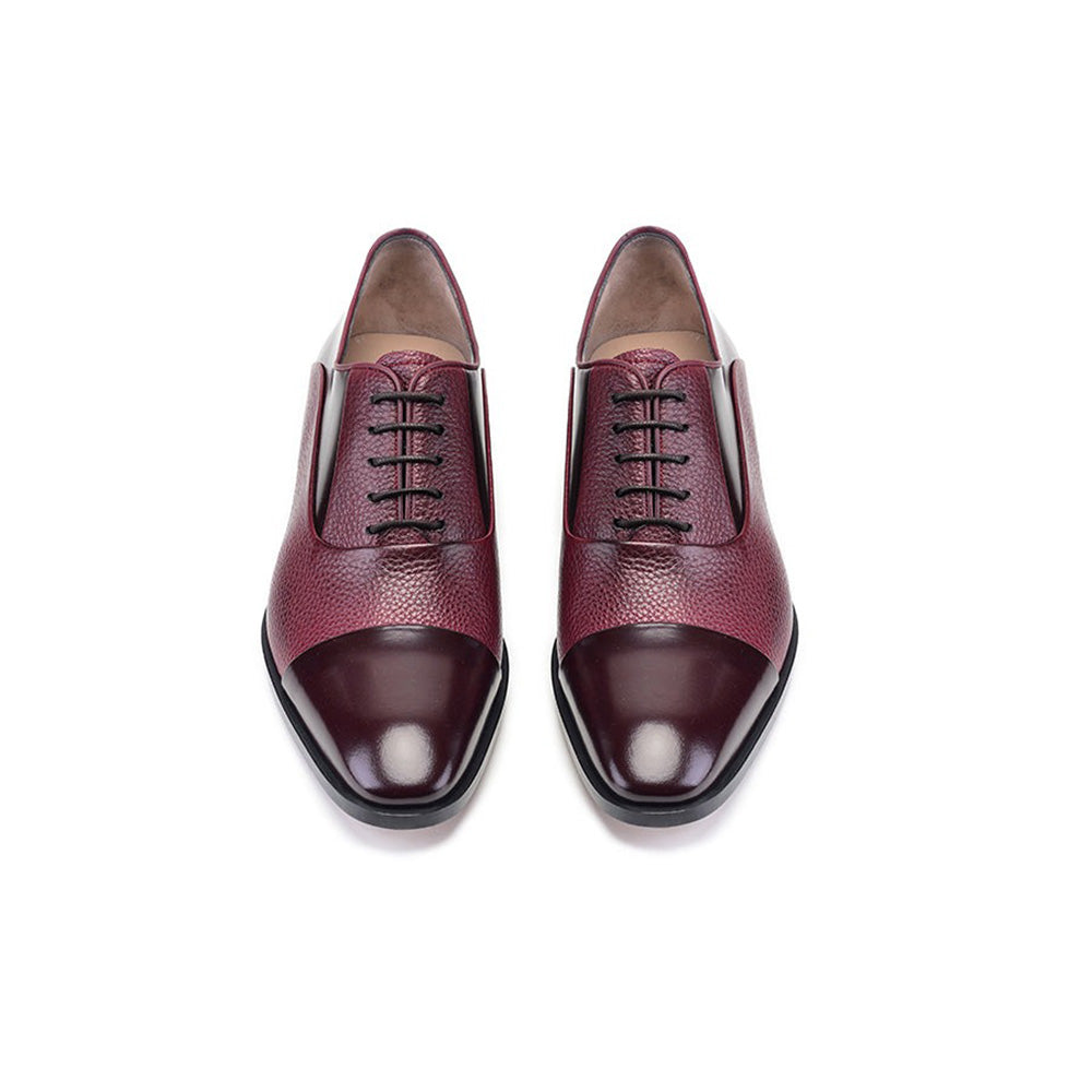 Corrente P00054-270 Deerskin Cap-Toe Shoes Burgundy