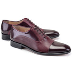 Corrente P00054-270 Deerskin Cap-Toe Shoes Burgundy