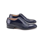 Corrente P00055-270 Deerskin Cap-Toe Shoes Navy