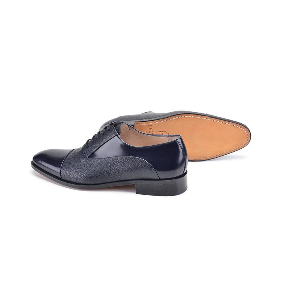 Corrente P00055-270 Deerskin Cap-Toe Shoes Navy
