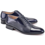 Corrente P00055-270 Deerskin Cap-Toe Shoes Navy